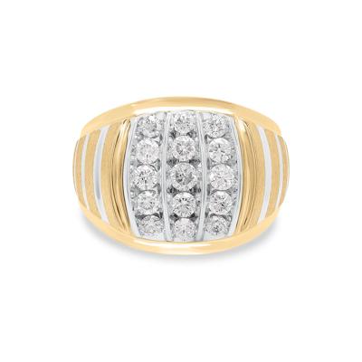 Men's Diamond Ring in 10K Yellow & White Gold (1 ct. tw.)