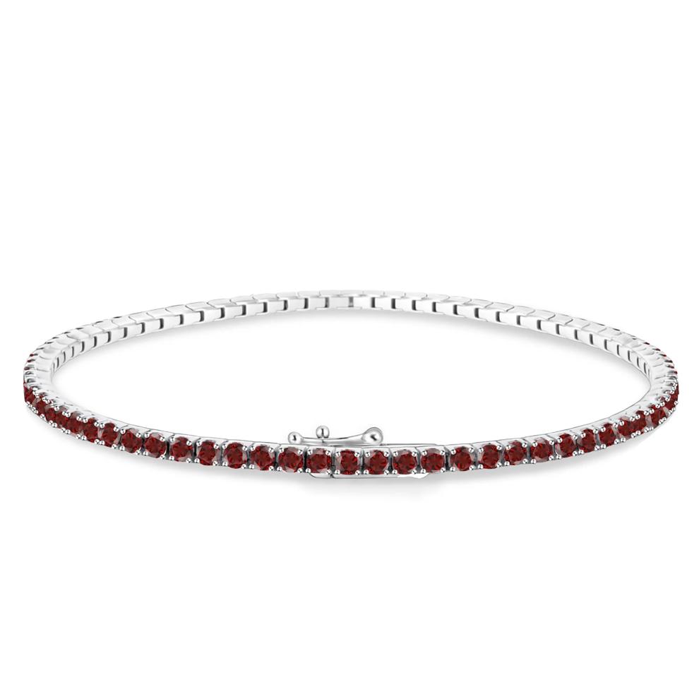 Garnet Stack Bracelet in Sterling Silver, 7" – Image 2 of 2