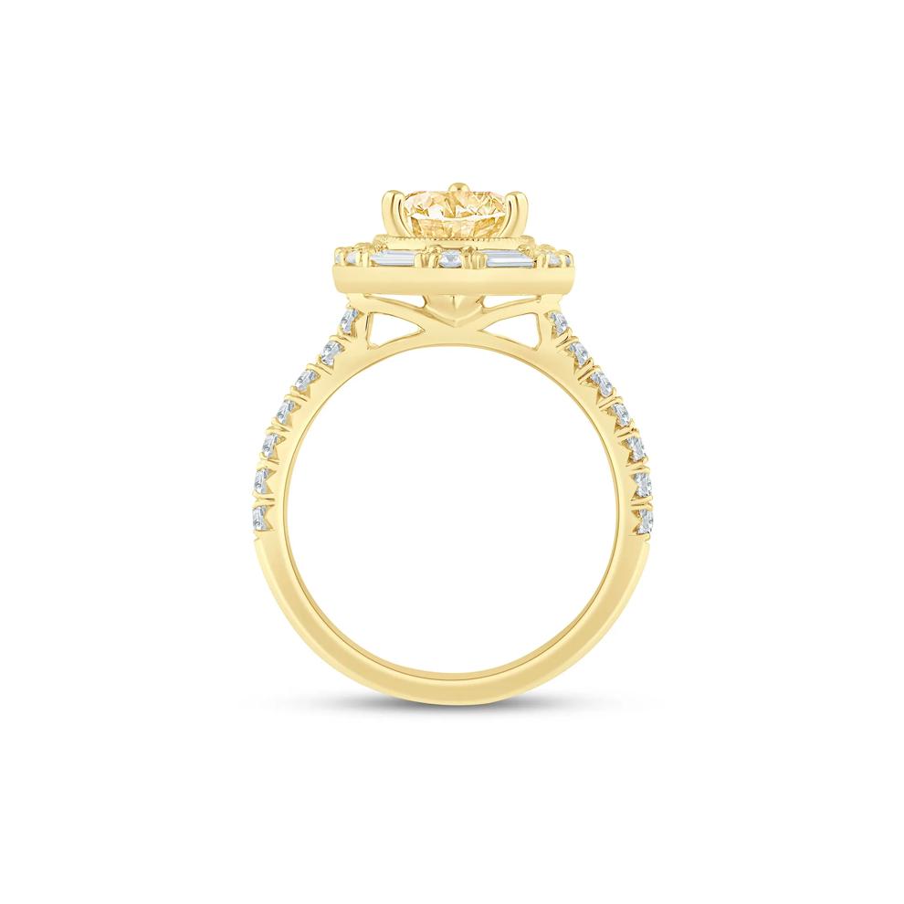 Sylvie Yellow Lab Grown Diamond Halo Engagement Ring in 14K Yellow Gold (2 ct. tw.) – Image 2 of 3