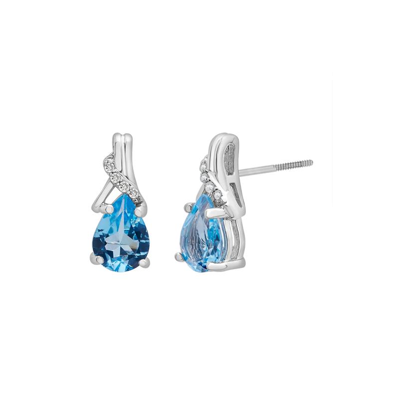 Blue Topaz &amp; Diamond Pendant &amp; Earrings Boxed Set in Sterling Silver – Image 2 of 7