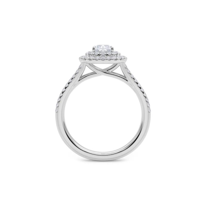 Radiant Diamond Center Double Halo Engagement Ring in Platinum &#40;1-1/4 ct. tw.&#41; – Image 2 of 5