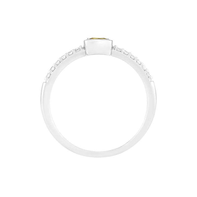 Citrine and Lab-Created White Sapphire Bezel Ring in Sterling Silver – Image 2 of 3