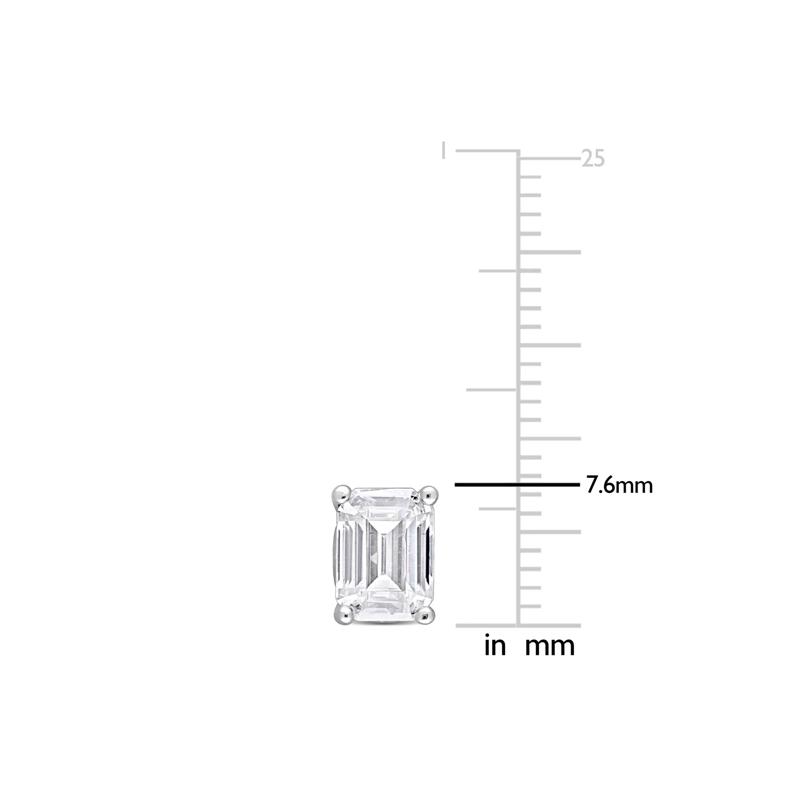 Lab-Created Moissanite Solitaire Stud Earrings in Sterling Silver &#40;2 ct. dew&#41; – Image 4 of 5