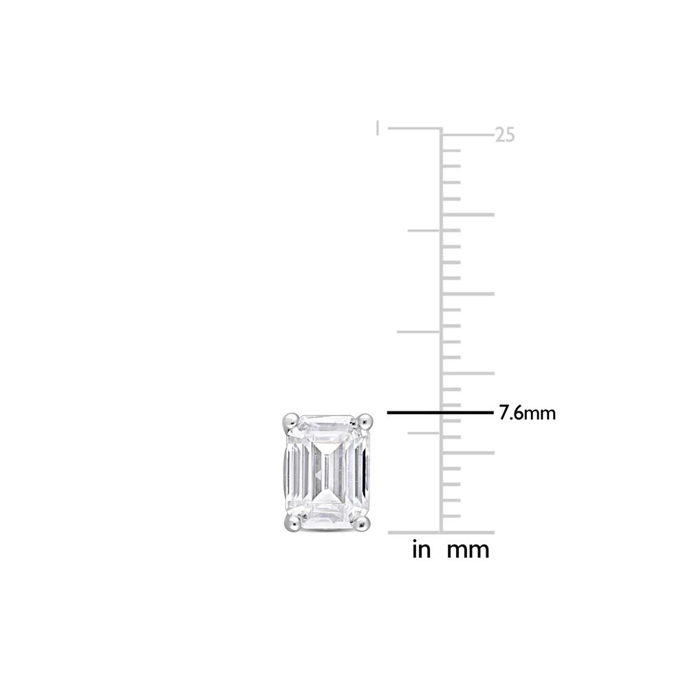 Lab-Created Moissanite Solitaire Stud Earrings in Sterling Silver (2 ct. dew) – Image 4 of 5