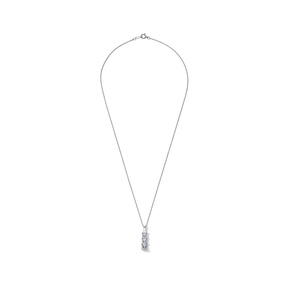 Lab Grown Diamond Three-Stone Pendant in 14K White Gold (1 ct. tw.) – Image 2 of 4