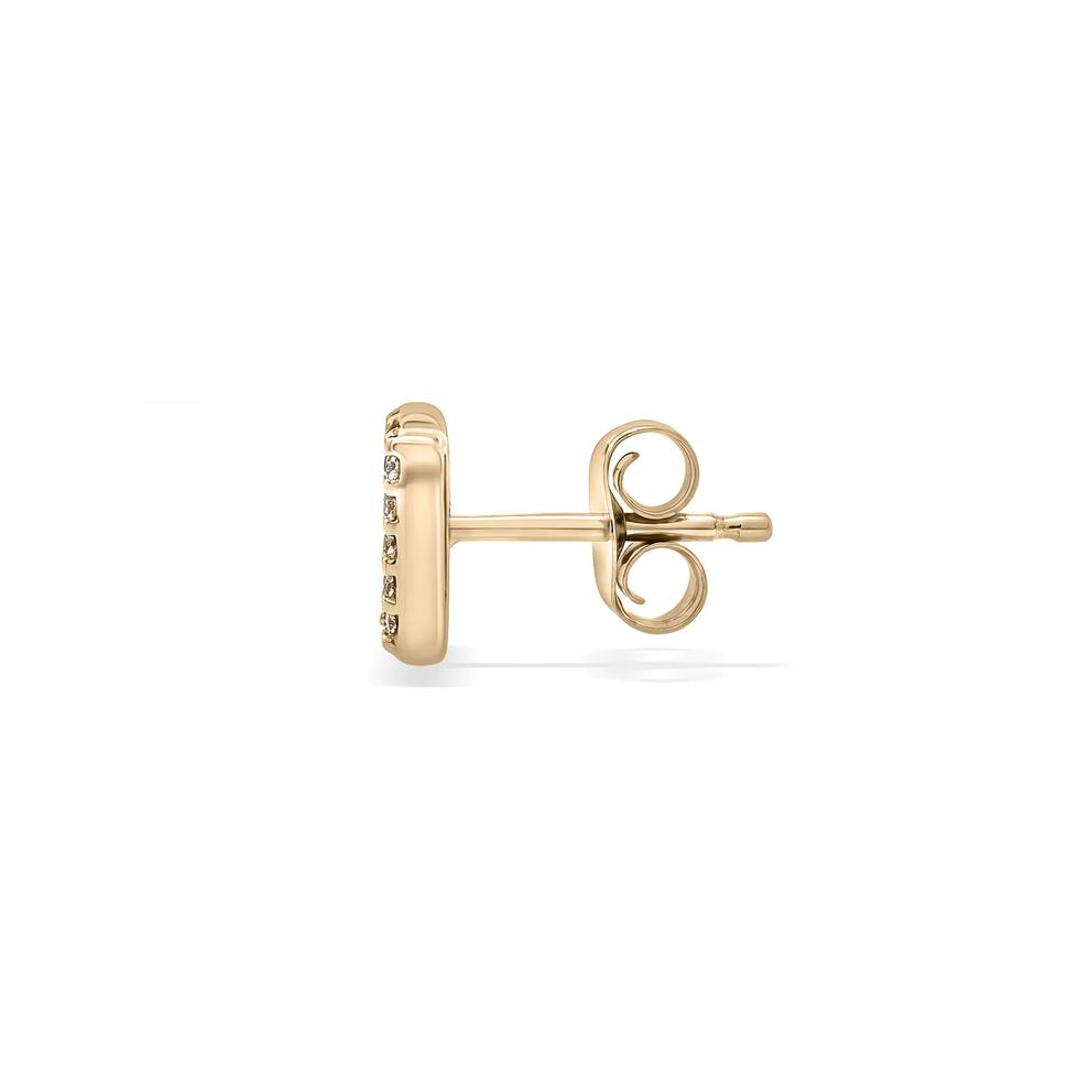Diamond Accent N Initial Single Stud Earring in 10K Yellow Gold – Image 2 of 2