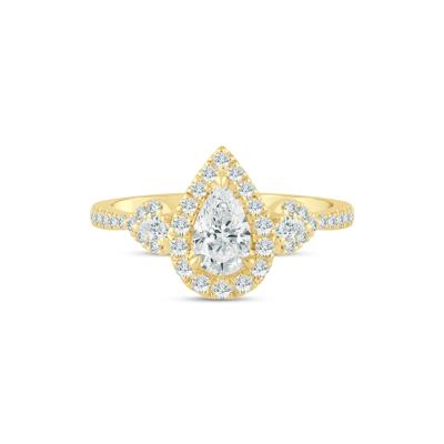 Lab Grown Diamond Pear Engagement Ring in 14K Gold (1 ct. tw.)