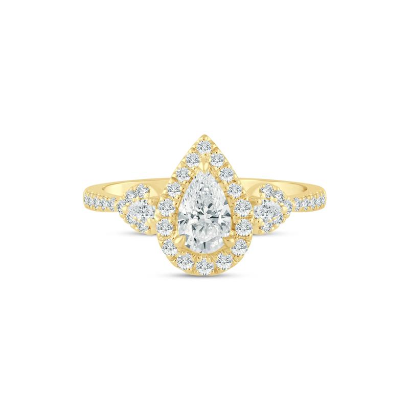 Lab Grown Diamond Pear Engagement Ring in 14K Yellow Gold &#40;1 ct. tw.&#41; – Image 1 of 3