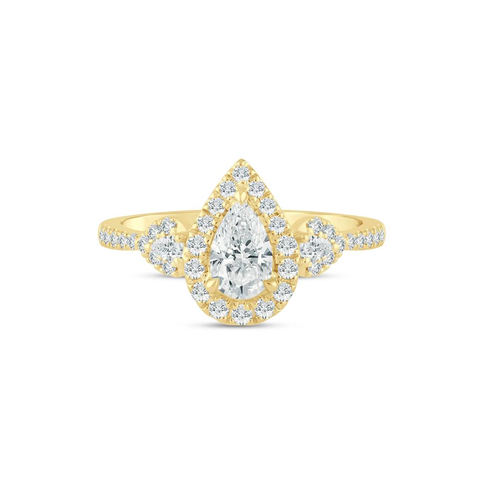 Lab Grown Diamond Pear Engagement Ring in 14K Yellow Gold (1 ct. tw.) – Image 1 of 3