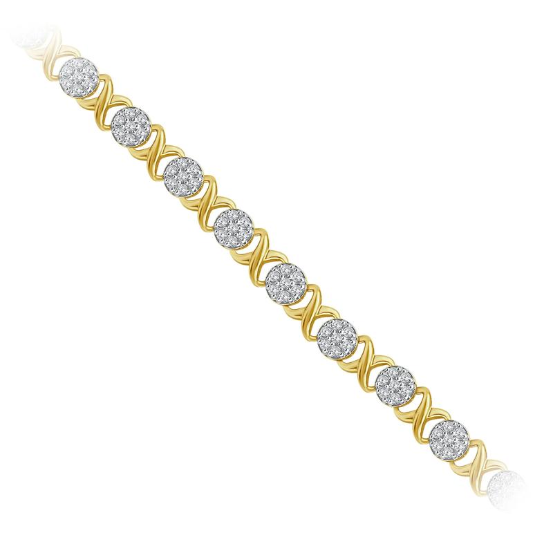 Lab Grown Diamond XO Bracelet in 10K Yellow Gold &#40;1 ct. tw.&#41; – Image 2 of 3