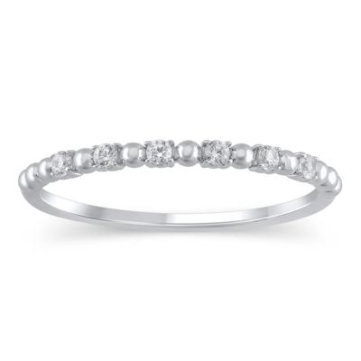 Lab Grown Diamond Stack Anniversary Band in 10K White Gold (1/10 ct. tw.)