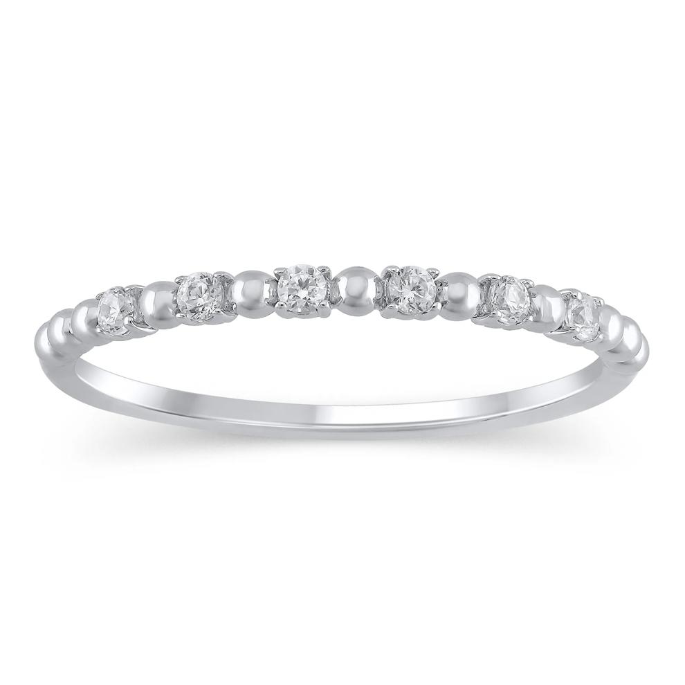 Lab Grown Diamond Stack Anniversary Band in 10K White Gold (1/10 ct. tw.) – Image 1 of 3