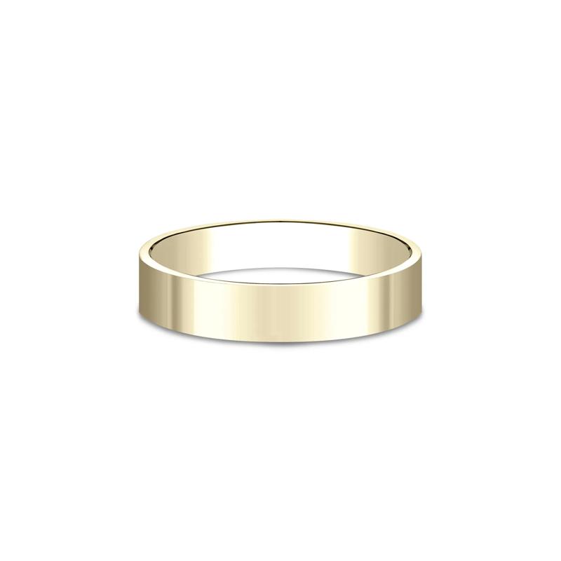 Flat Plain Wedding Band in 14K Yellow Gold, 4MM – Image 1 of 3