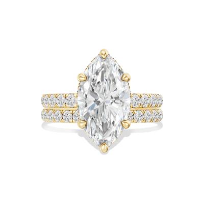 Lab Grown Diamond Marquise Center Bridal Set in 14K Yellow Gold (5 ct. tw.)