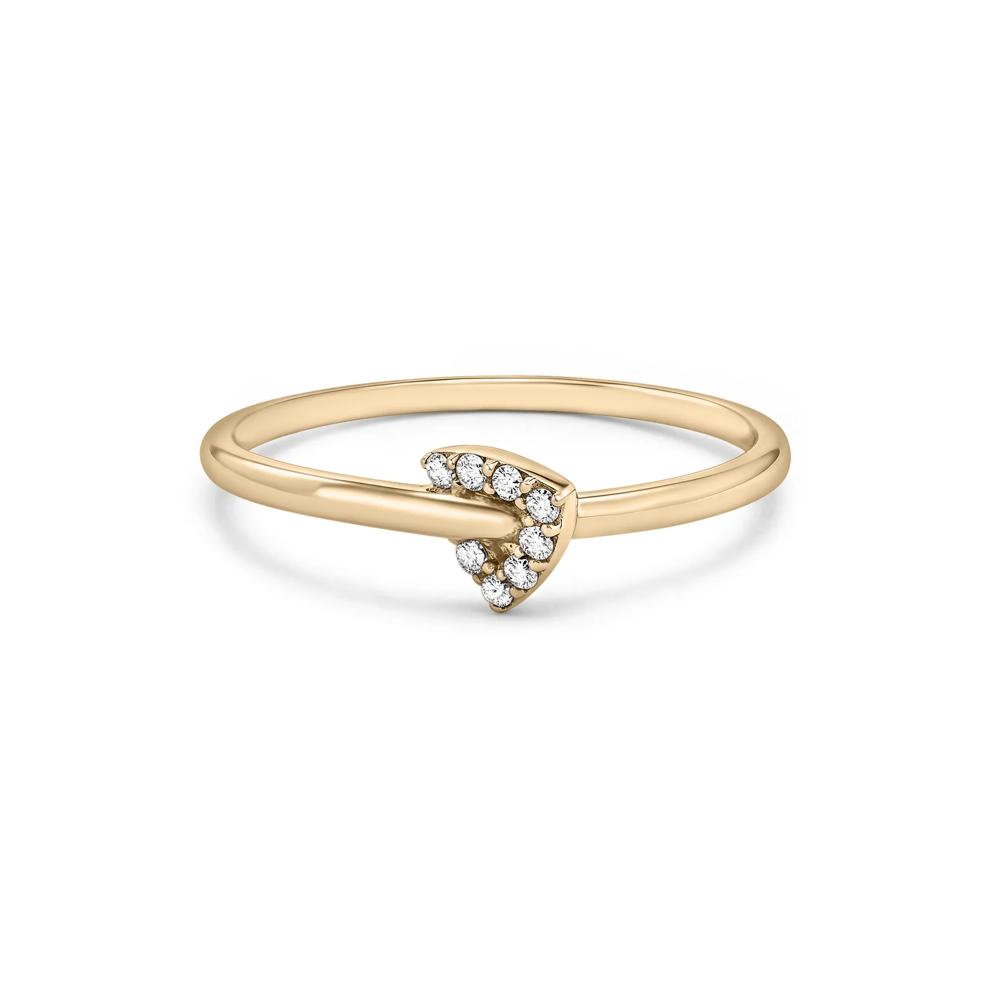 Diamond Accent Triangular-Shaped Charm Ring in 10K Yellow Gold – Image 1 of 4