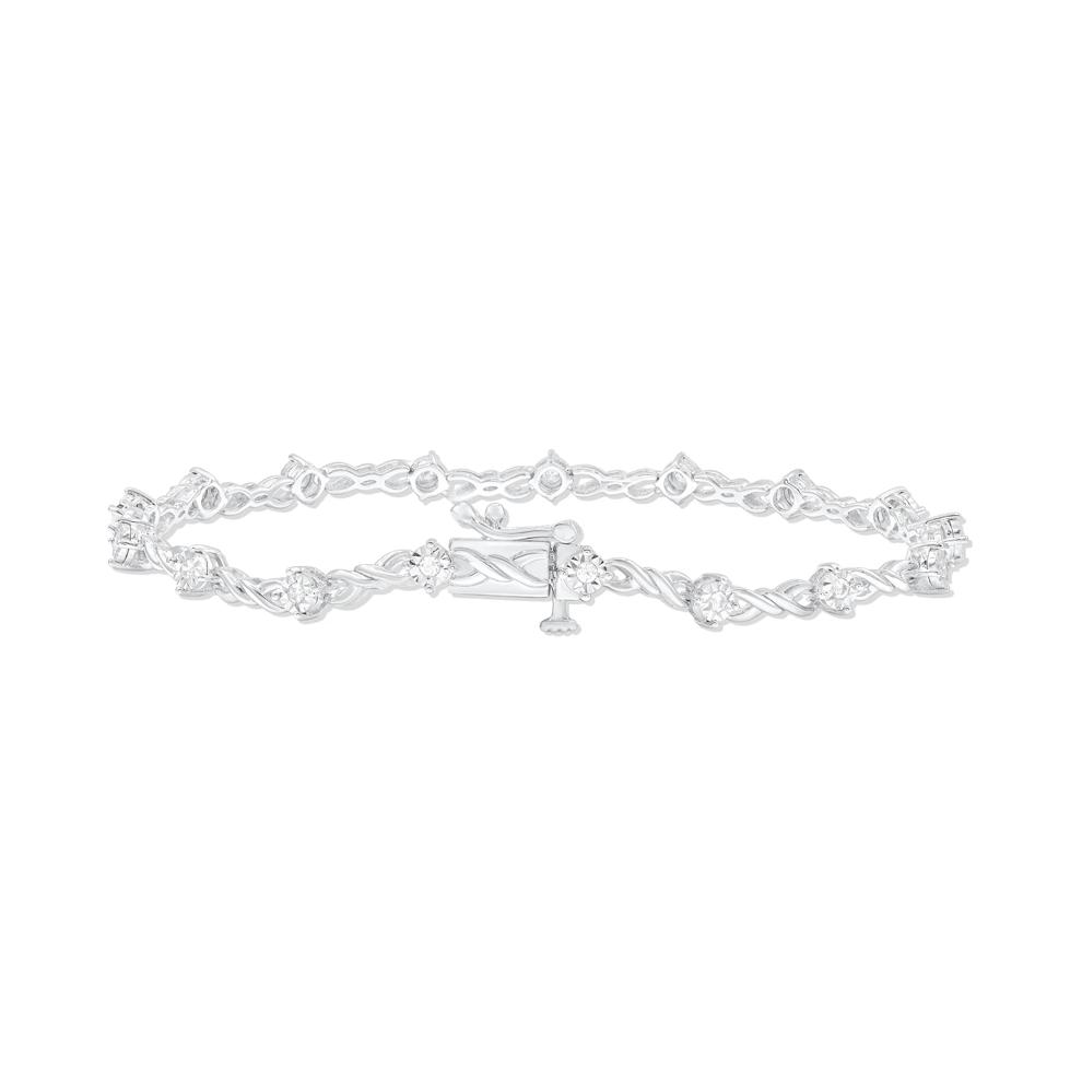Diamond Infinity Bracelet in Sterling Silver (1/4 ct. tw.) – Image 2 of 2
