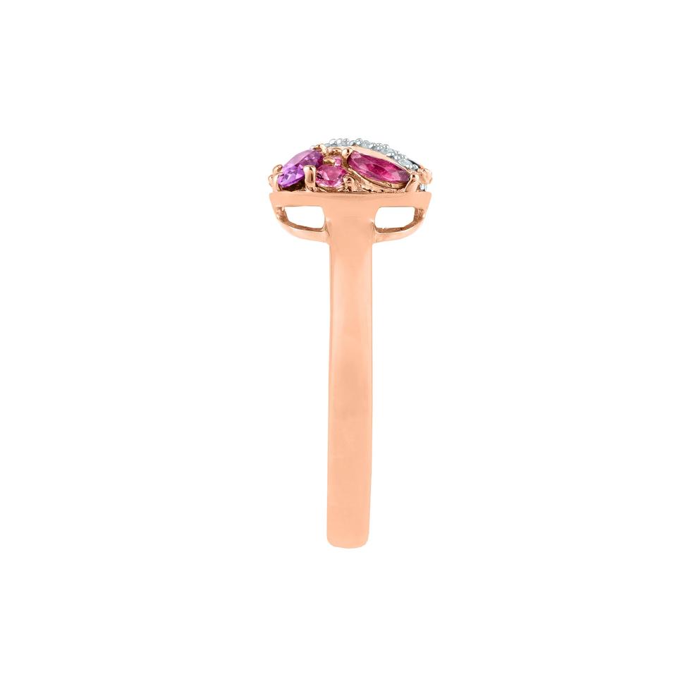 Amethyst, Tourmaline, Rhodolite and Diamond Accent Ring in 10K Rose Gold – Image 3 of 4