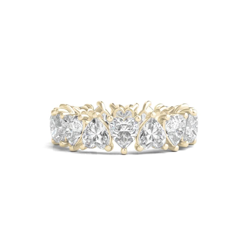Heart-Shaped Lab Grown Diamond True Eternity Band in 14K Yellow Gold (5 ct. tw.) – Image 1 of 3