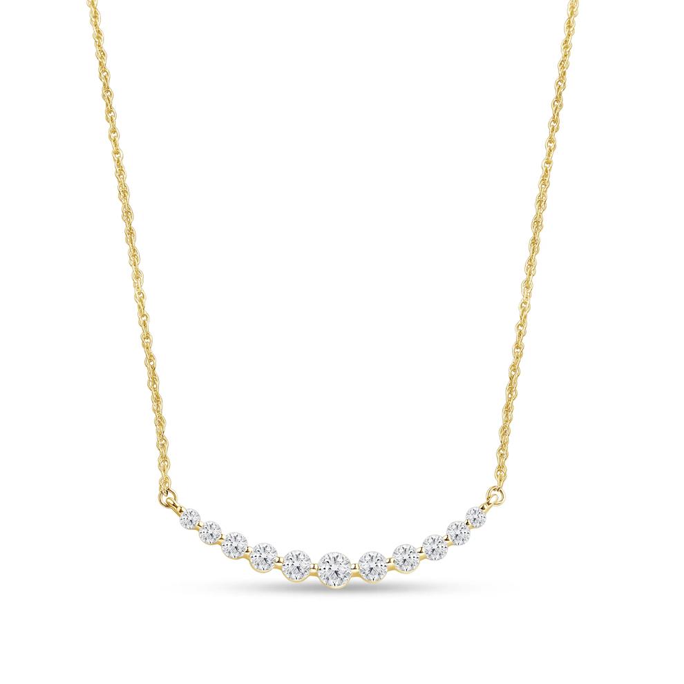 Lab Grown Graduated Diamond Necklace in 14K Yellow Gold (1/2 ct. tw.) – Image 1 of 4