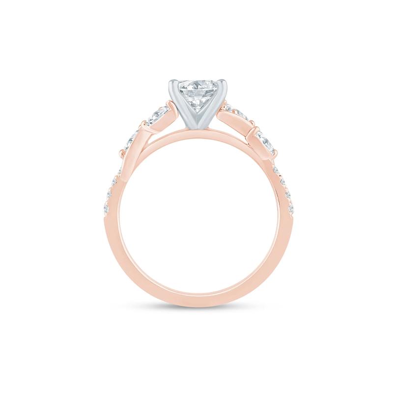 Lab Grown Diamond Marquise Semi-Mount Ring in 14K Rose and White Gold &#40;1/3 ct. tw.&#41; &#40;Setting Only&#41; – Image 3 of 6