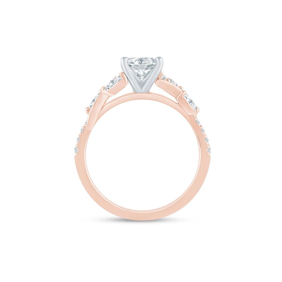 Lab Grown Diamond Marquise Semi-Mount Ring in 14K Rose and White Gold (1/3 ct. tw.) (Setting Only) – Image 3 of 6