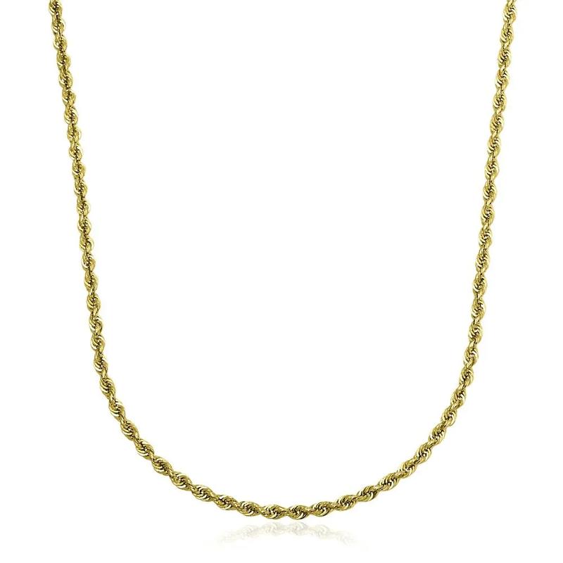 Glitter Hollow Rope Chain in 14K Yellow Gold, 18&quot;  – Image 1 of 3
