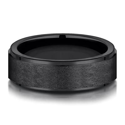 Men's Band in Black Titanium, 7MM