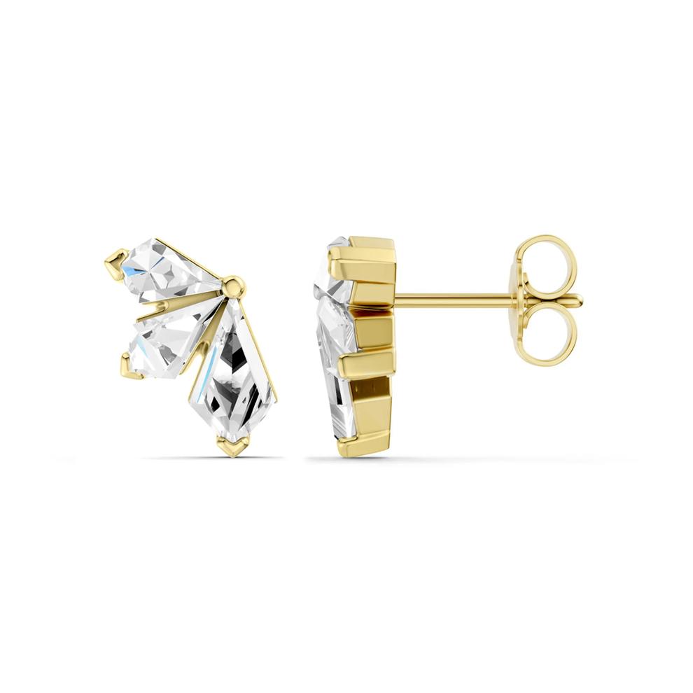 Lab Grown Diamond Kite Stud Earrings in 14K Yellow Gold (1 7/8 ct. tw.) – Image 2 of 3