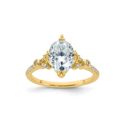 Lab-Created Moissanite Oval Ornate Ring in 10K White Gold (1 2/3 ct. dew)