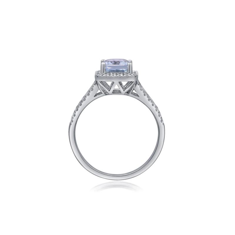 Aquamarine and Diamond Ring in 14K White Gold &#40;7/8 ct. tw.&#41; – Image 2 of 4