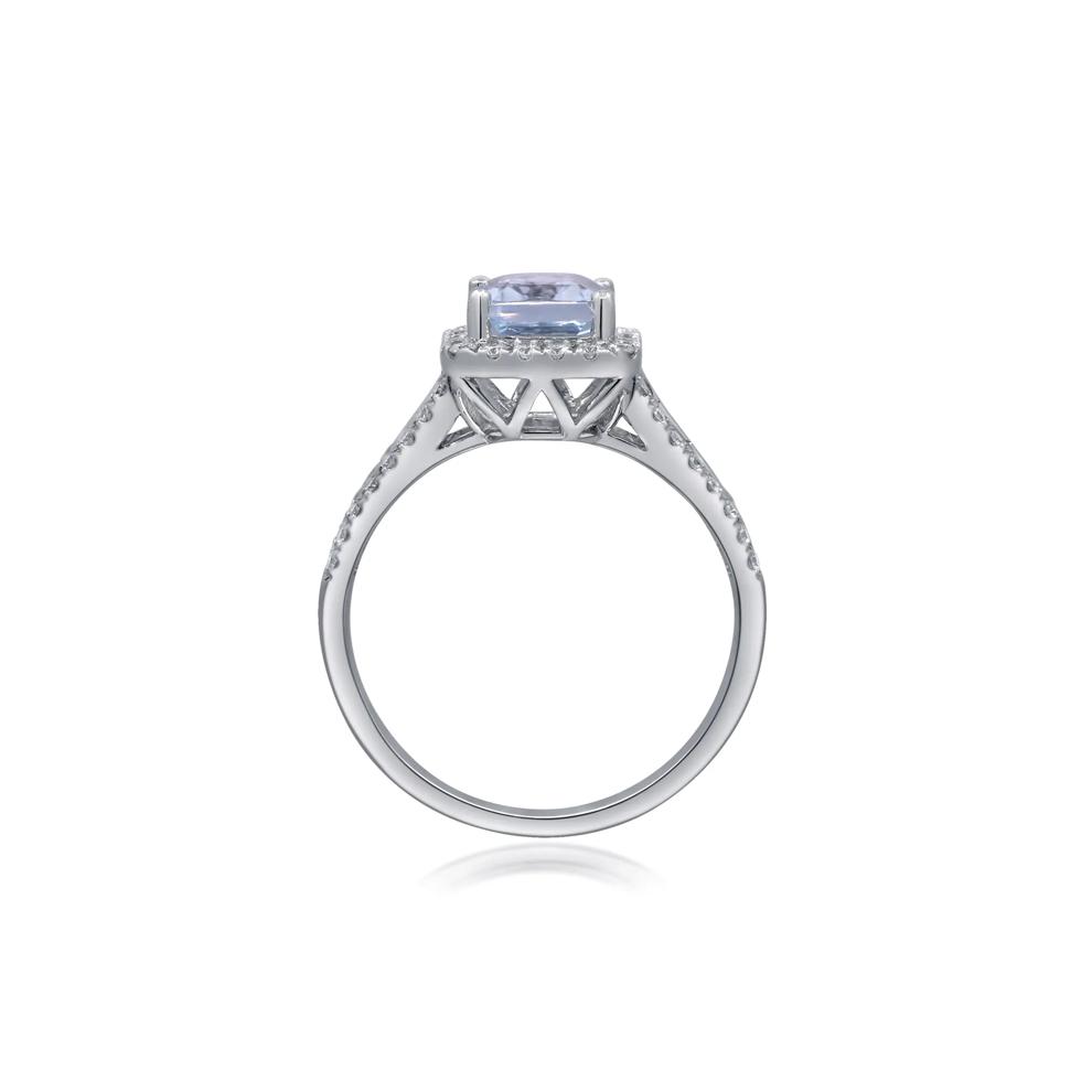 Aquamarine and Diamond Ring in 14K White Gold (7/8 ct. tw.) – Image 2 of 4