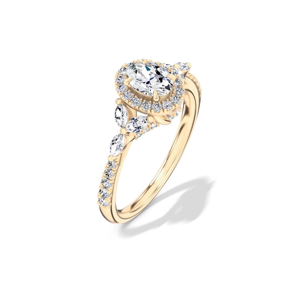 Diamond Oval Halo Engagement Ring in 14K Yellow Gold (1 ct. tw.) – Image 4 of 4