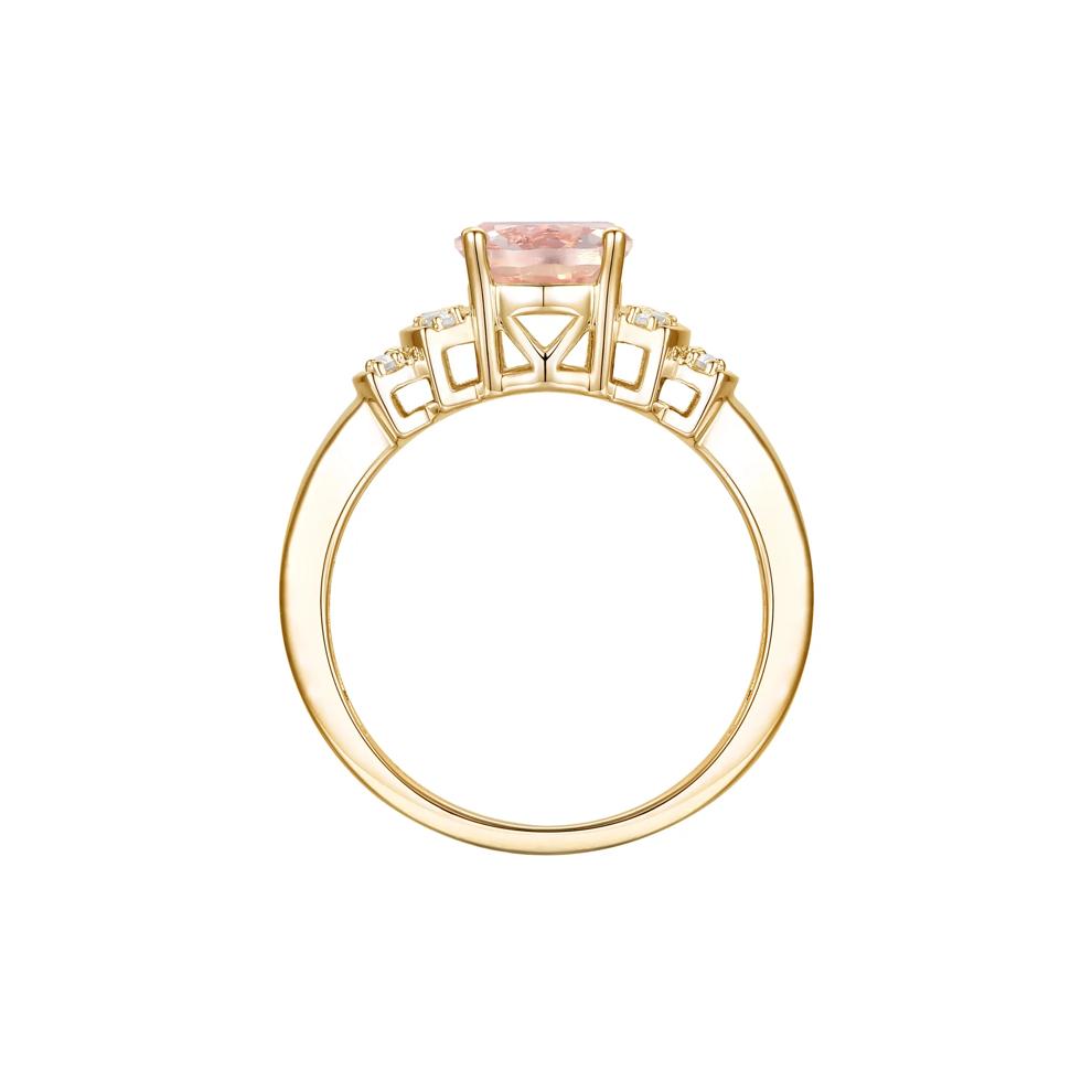 Morganite and Diamond Ring in 10K Yellow Gold (1/5 ct. tw.) – Image 2 of 3
