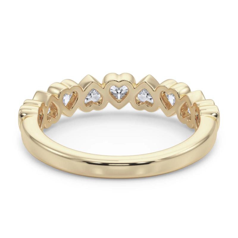 Lab Grown Diamond Heart Bezel Half Eternity Band in 14K Yellow Gold &#40;1 ct. tw.&#41; – Image 4 of 5