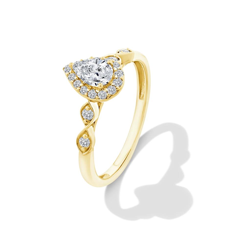 Lab Grown Diamond Pear Promise Ring in 10K Yellow Gold (1/2 ct. tw.) – Image 4 of 4