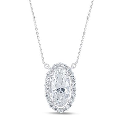 Lab Grown Oval Diamond Pendant in Platinum (2 1/2 ct. tw.)