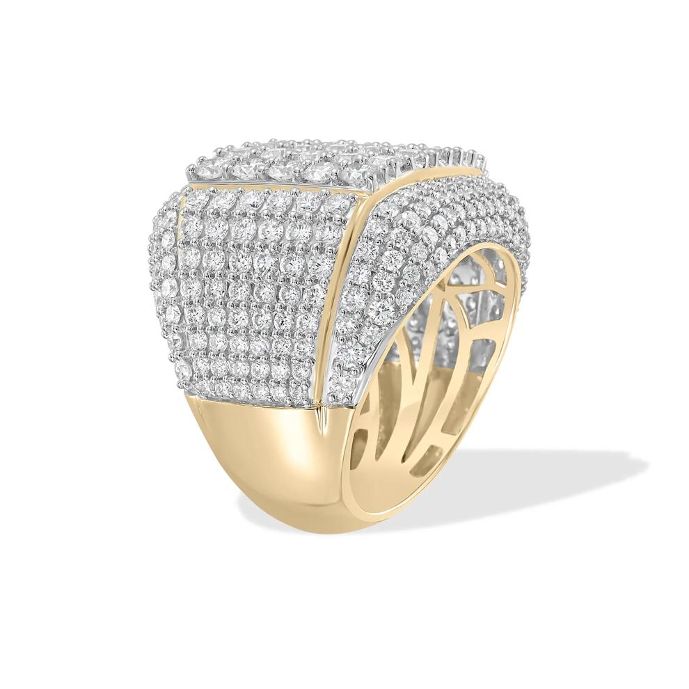 Men's Lab Grown Diamond Multi-Row Ring in 14K Yellow Gold (6 ct. tw.) – Image 3 of 4