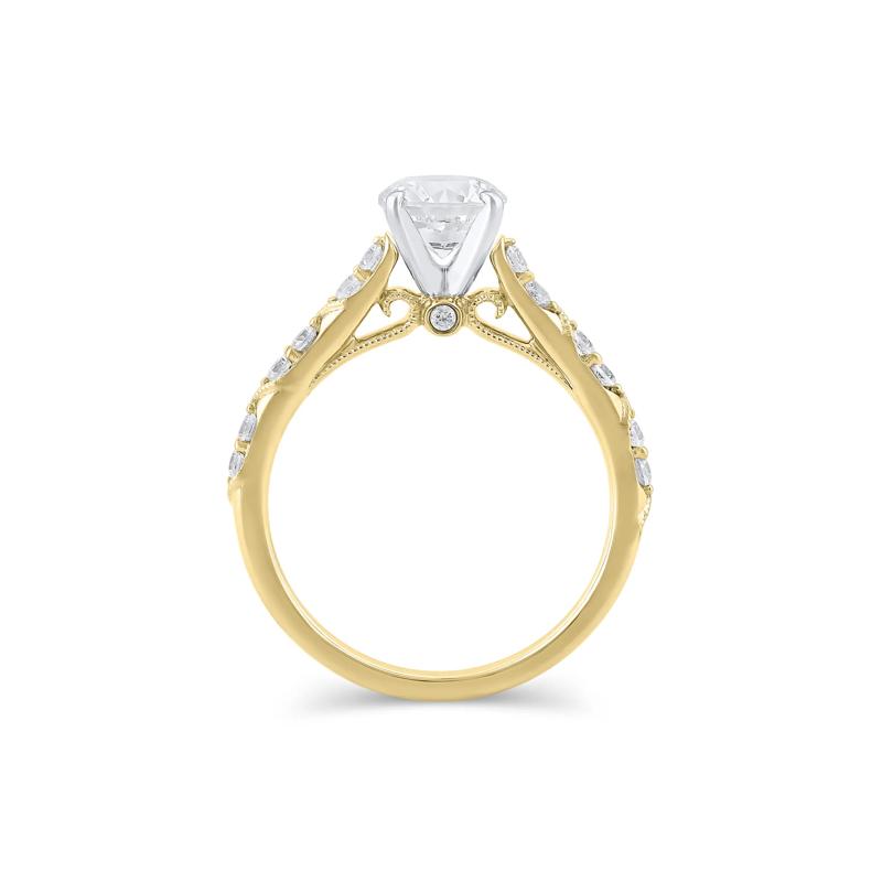 Diamond Semi-Mount Engagement Ring in 14K Yellow and White Gold &#40;1/4 ct. tw.&#41; – Image 2 of 3