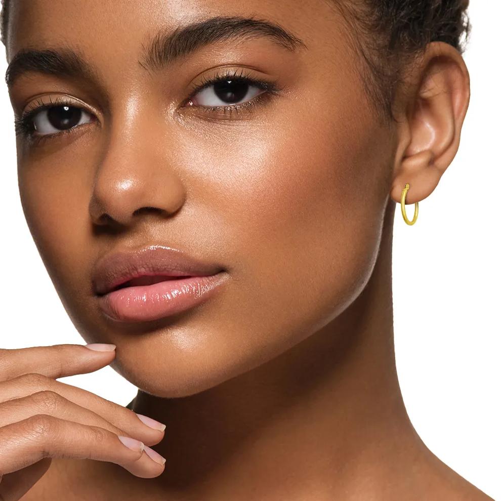 Polished Hoop Earrings in 14K Yellow Gold – Image 2 of 3