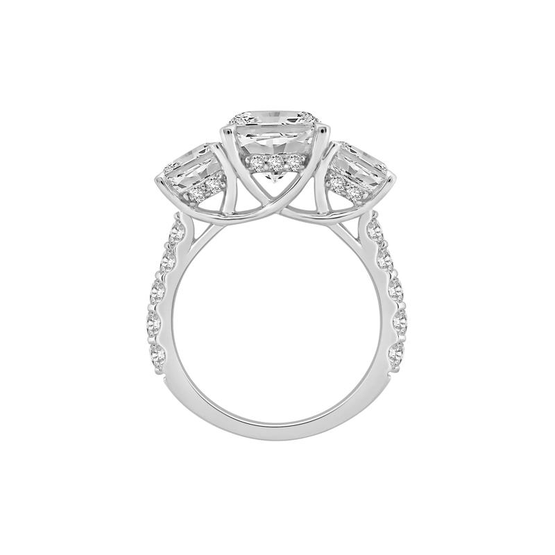 Lab Grown Diamond Oval Three-Stone Engagement Ring in Platinum &#40;7 3/4 ct. tw.&#41; – Image 2 of 4