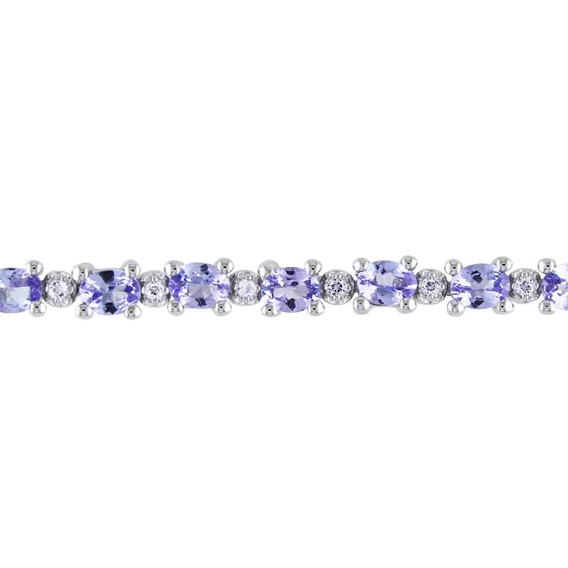 Oval Tanzanite &amp; White Topaz Bracelet in Sterling Silver – Image 2 of 4