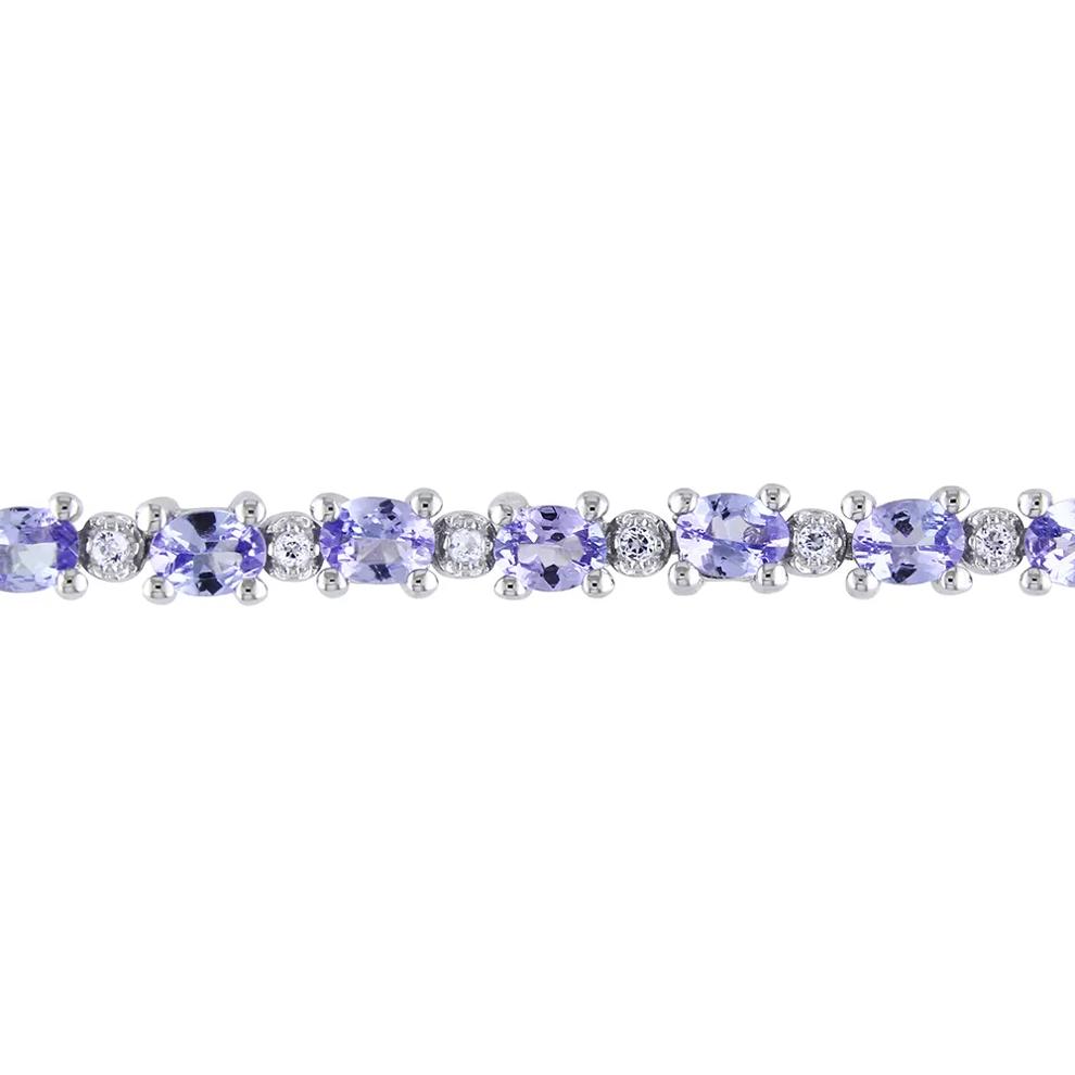 Oval Tanzanite &amp; White Topaz Bracelet in Sterling Silver – Image 2 of 4