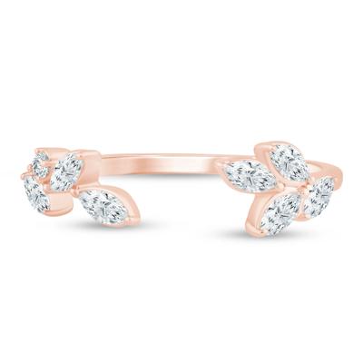 Lab Grown Diamond Floral Open Anniversary Band in 14K Rose Gold (3/8 ct. tw.)