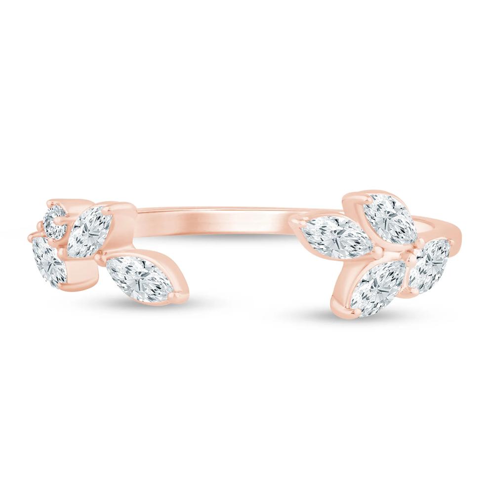 Lab Grown Diamond Floral Open Anniversary Band in 14K Rose Gold (3/8 ct. tw.) – Image 1 of 3