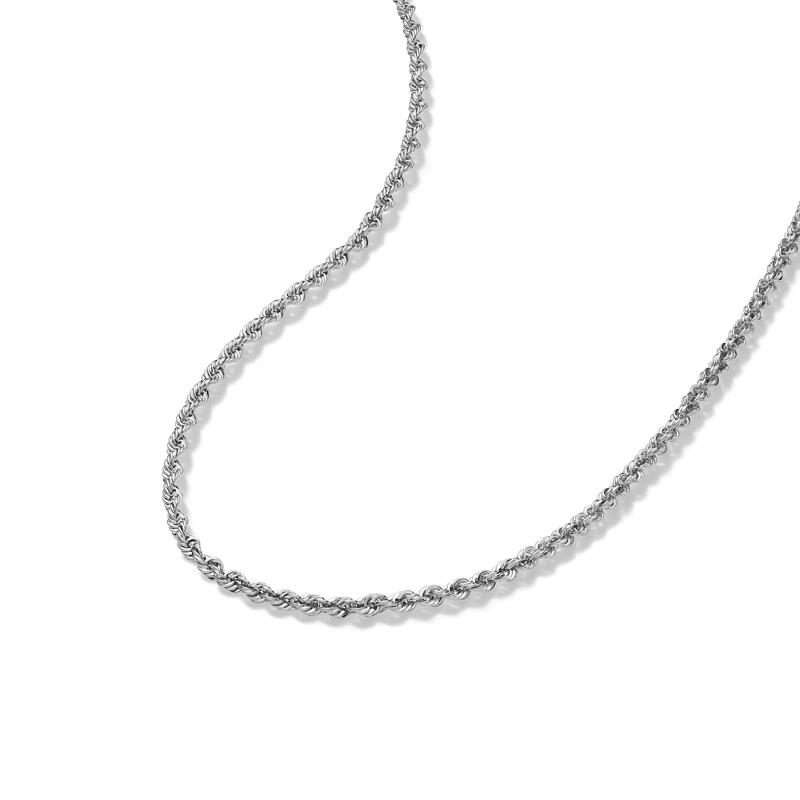 Glitter Rope Chain Necklace in 14K White Gold, 1.9mm, 20&rdquo;  – Image 3 of 4