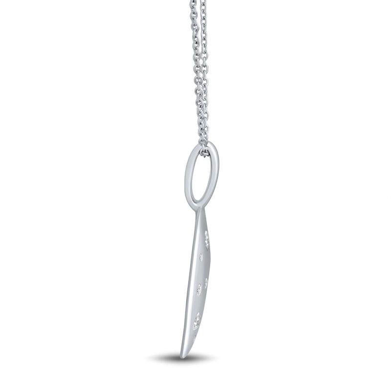 Lab-Created White Sapphire Cosmic Disc Pendant in Sterling Silver – Image 2 of 3