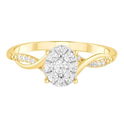 Diamond Composite Promise Ring in 10K Yellow & White Gold (1/4 ct. tw.)
