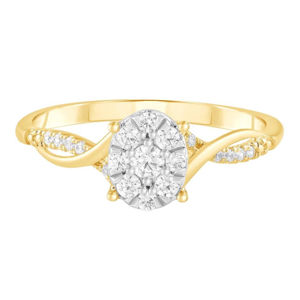 Diamond Composite Promise Ring in 10K Yellow &amp; White Gold (1/4 ct. tw.) – Image 1 of 3