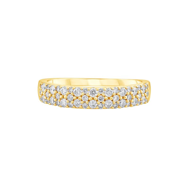 Diamond Double-Row Anniversary Band in 10K Yellow Gold &#40;1/2 ct. tw.&#41; – Image 1 of 3