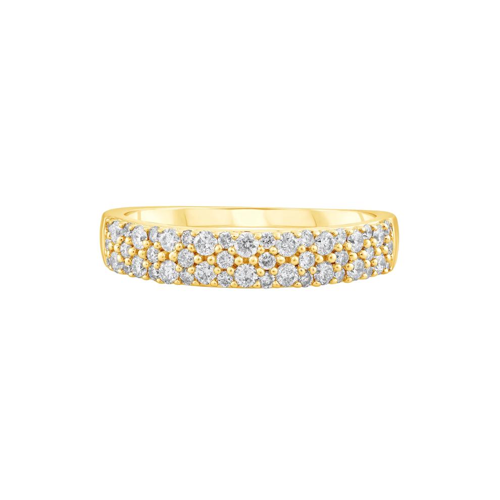 Diamond Double-Row Anniversary Band in 10K Yellow Gold (1/2 ct. tw.) – Image 1 of 3